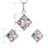 Sada šperkov s náušnicami Swarovski, reťazovými a príveskovými zelenými diamantmi 39126.3 Chrysolite