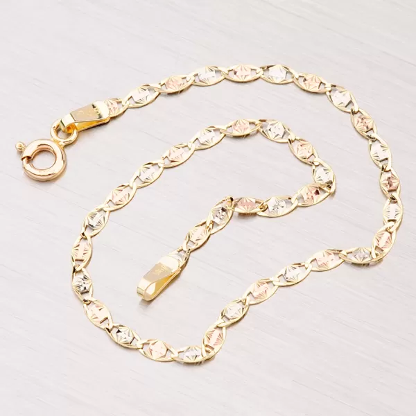 Kombinovaný zlatý náramok 44-1424