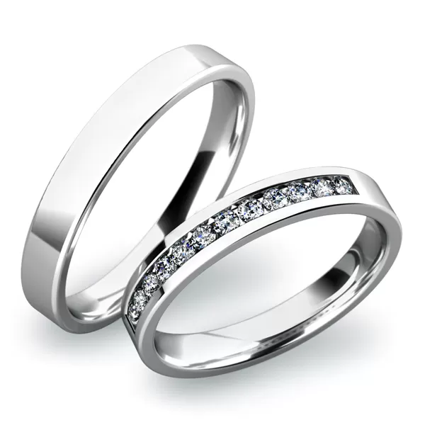 Snubné prstene z bieleho zlata SP-61016B