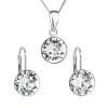 Súprava šperkov s kryštálmi Swarovski náušnice a prívesok biele okrúhle 39140.1