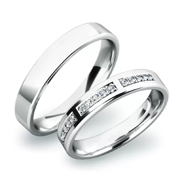 Snubné prstene z bieleho zlata SP-61018B