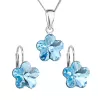 Sada šperkov s kryštálmi Swarovski náušnice, retiazka a prívesok modrá kytička 39143.3