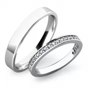 Snubné prstene z bieleho zlata SP-61026B