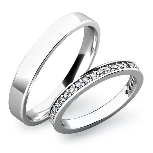 Snubné prstene z bieleho zlata SP-61026B