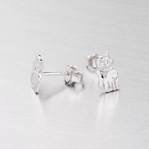 Strieborné náušnice mačky M60577