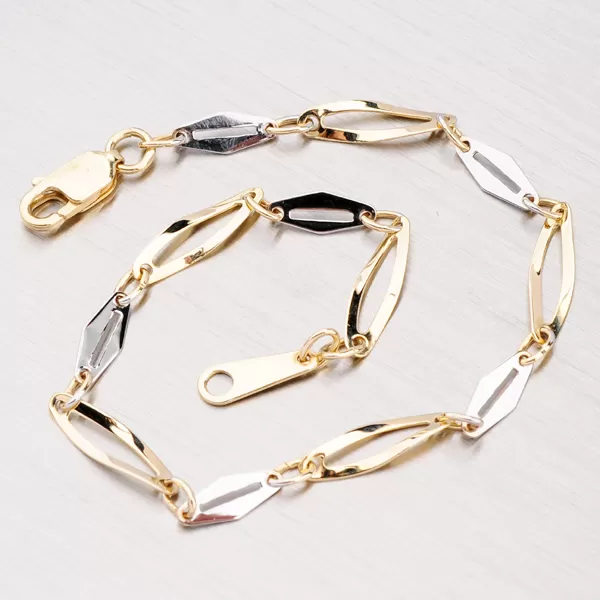 Náramok zo žltého a bieleho zlata 44-1503