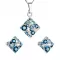 Súprava šperkov s kryštálmi Swarovski náušnice a prívesok modrý kosoštvorec 39126.3 aqua
