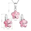Sada šperkov s kryštálmi Swarovski náušnice, retiazka a prívesok ružová kvietka 39143.3 rose