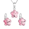 Sada šperkov s kryštálmi Swarovski náušnice, retiazka a prívesok ružová kvietka 39143.3 rose