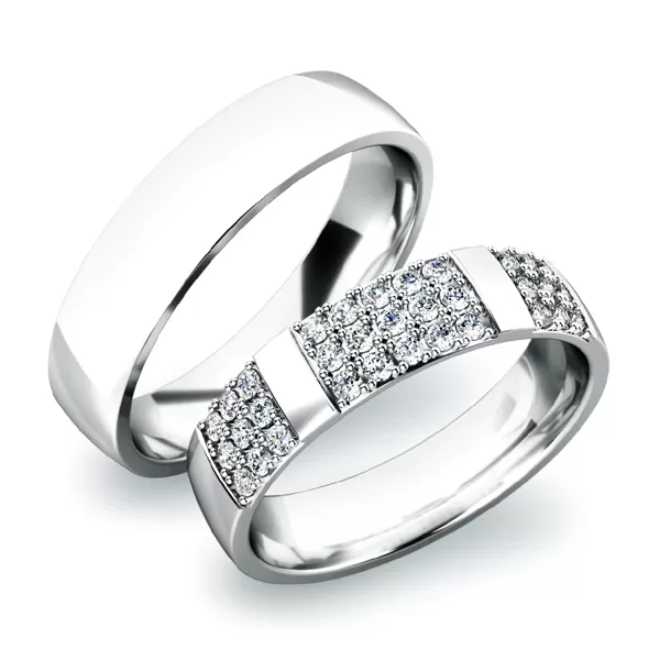 Snubné prstene z bieleho zlata SP-61041