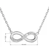 Strieborný náhrdelník s kryštálmi Swarovski bielej infinity,osmička-nekonečno 32023.1