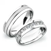Snubné prstene z bieleho zlata SP-61043