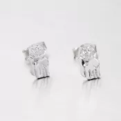 Strieborné náušnice mačky M60577