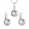 Súprava šperkov s kryštálmi Swarovski náušnice a prívesok biele okrúhle 39140.1