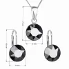 Súprava šperkov s kryštálmi Swarovski náušnice, retiazka a prívesok čierne okrúhle 39140.5 hematite