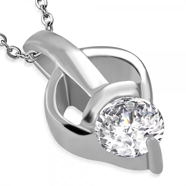 Oceľový prívesok so zirkónom GUPM129