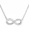 Strieborný náhrdelník s kryštálmi Swarovski bielej infinity,osmička-nekonečno 32023.1