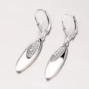 Visiace strieborné náušnice so zirkónmi OKP-294P-OKS