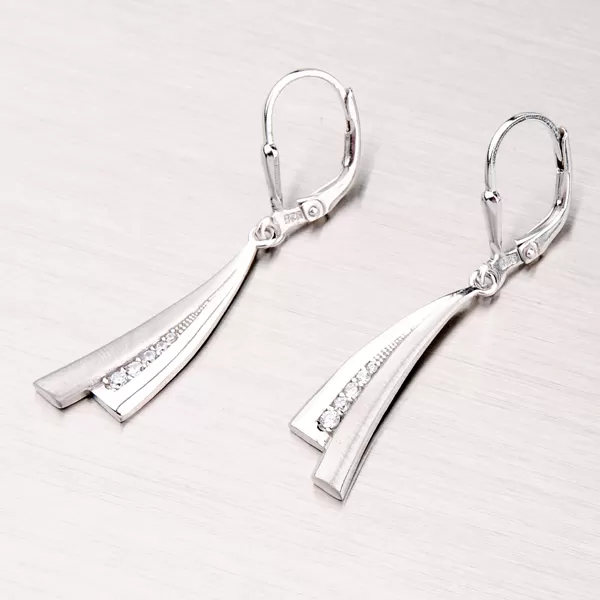 Strieborné náušnice so zirkónmi OKP-112-OKS