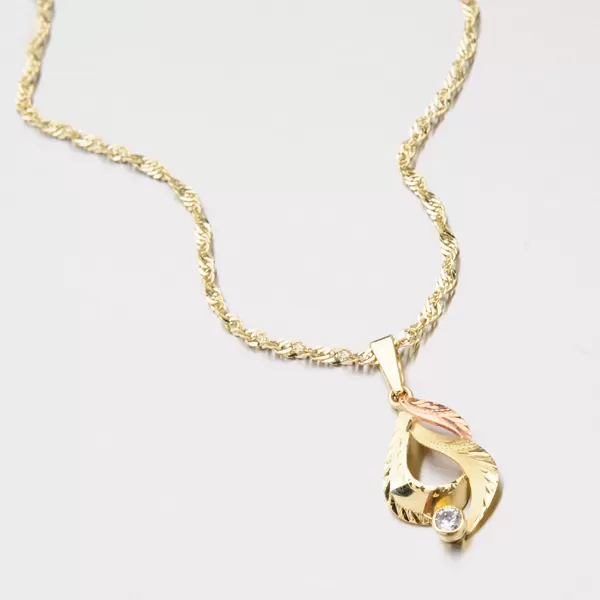 Zlatý prívesok so zirkónom 53P-081B