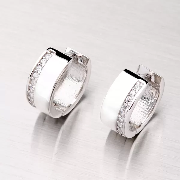 Náušnice so zirkónmi zo striebra OKP-142P-OKS