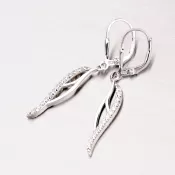 Visiace náušnice so zirkónmi OKP-293-OKS