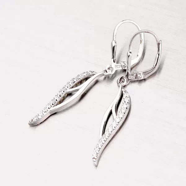 Visiace náušnice so zirkónmi OKP-293-OKS