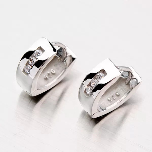 Strieborné náušnice so zirkónmi OKP-439P-OKS
