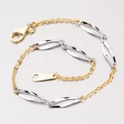 Kombinovaný zlatý náramok 44-1091