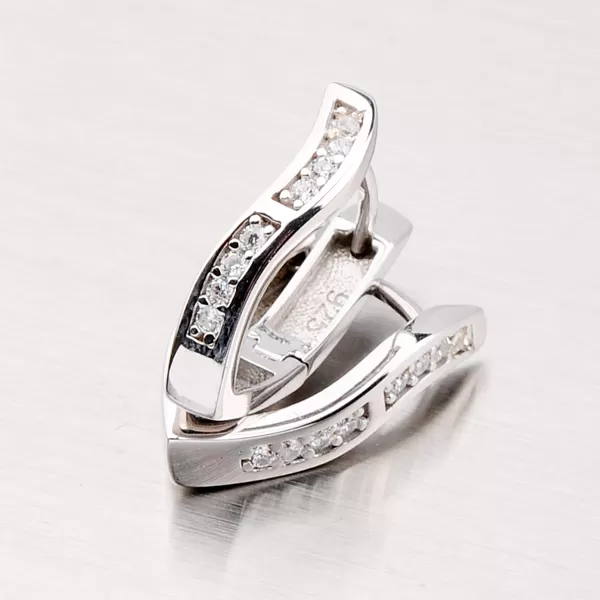 Náušnice so zirkónmi zo striebra OKP-242-OKS