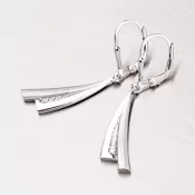 Strieborné náušnice so zirkónmi OKP-112-OKS