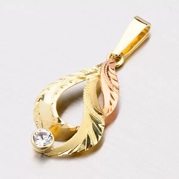 Zlatý prívesok so zirkónom 53P-081B