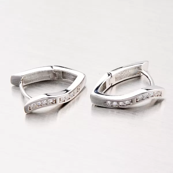 Náušnice so zirkónmi zo striebra OKP-242-OKS