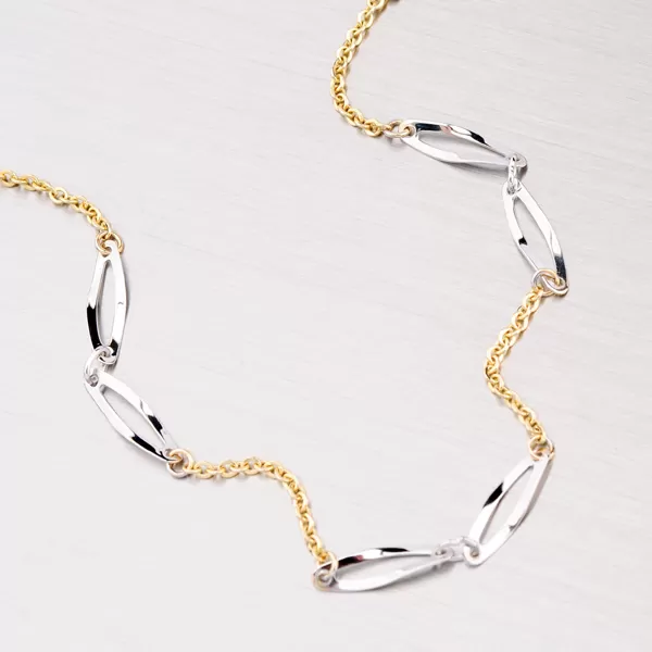 Kombinovaný zlatý náramok 44-1091