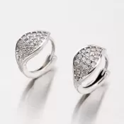 Náušnice so zirkónmi zo striebra OKP-466P-OKS