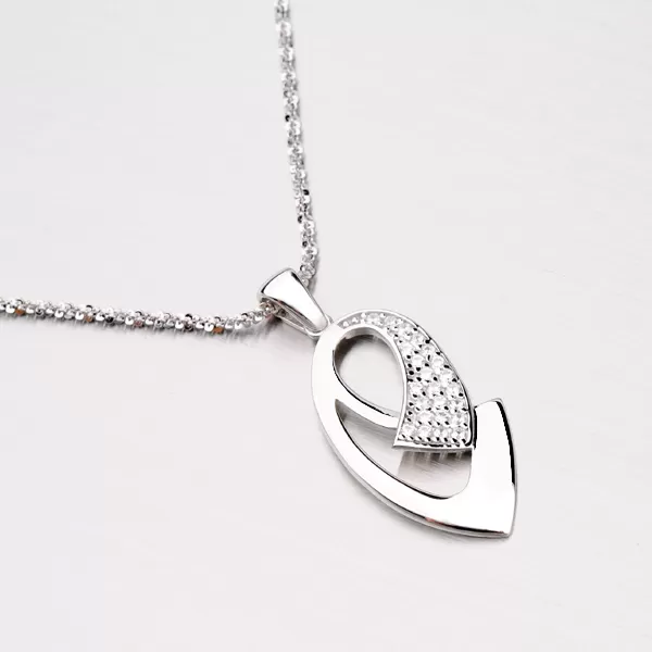 Prívesok zo striebra so zirkónmi ZS-010P-OKS