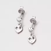 Strieborné náušnice so srdiečkami EXX08140030