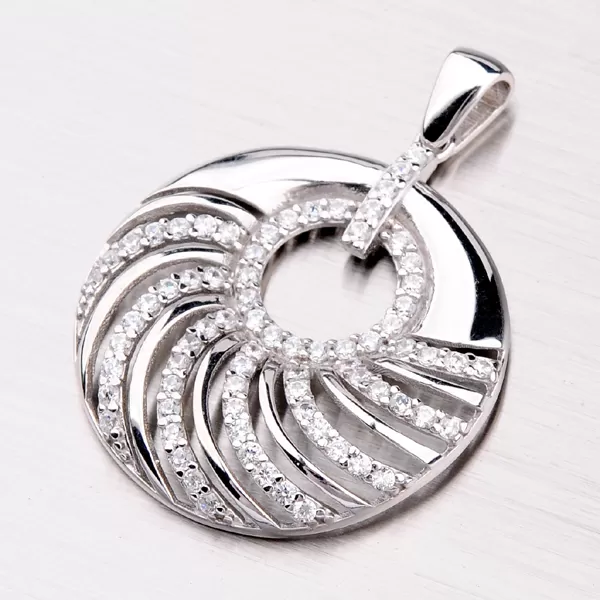 Prívesok zo striebra so zirkónmi ZS-003P-OKS