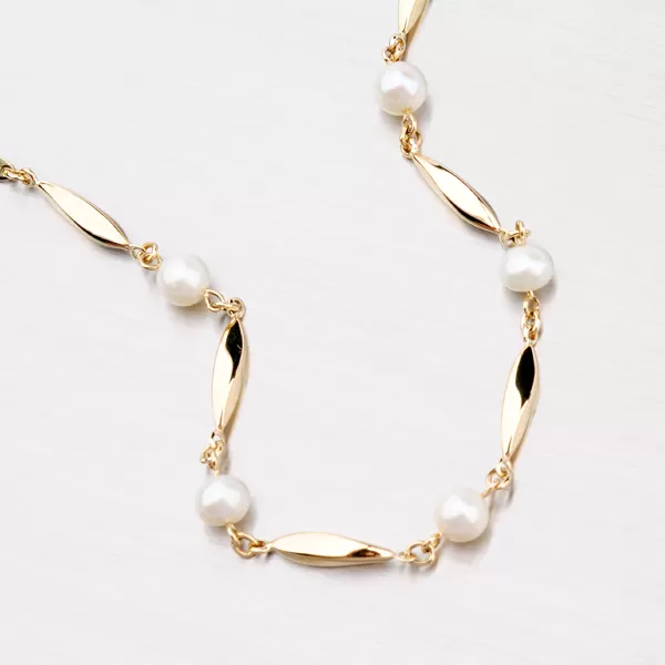 Zlatá retiazka s perlami 45-1711