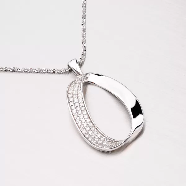 Strieborný prívesok so zirkónmi ZS-102P-OKS