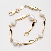 Zlatý náramok s perlami 44-1711