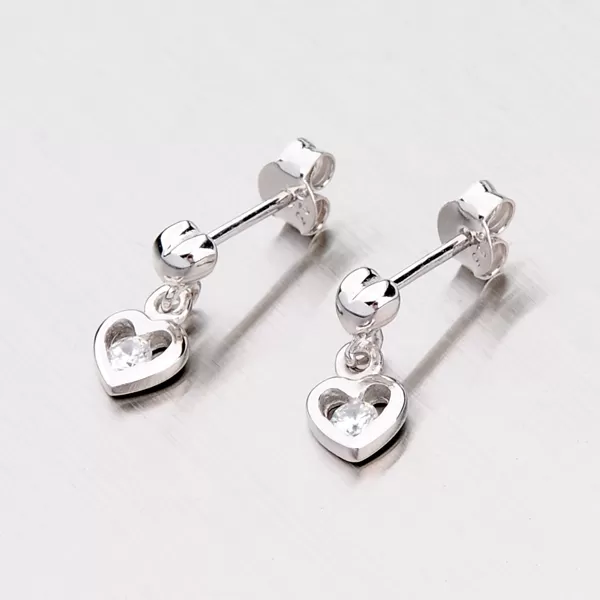 Strieborné náušnice so srdiečkami EXX08140030