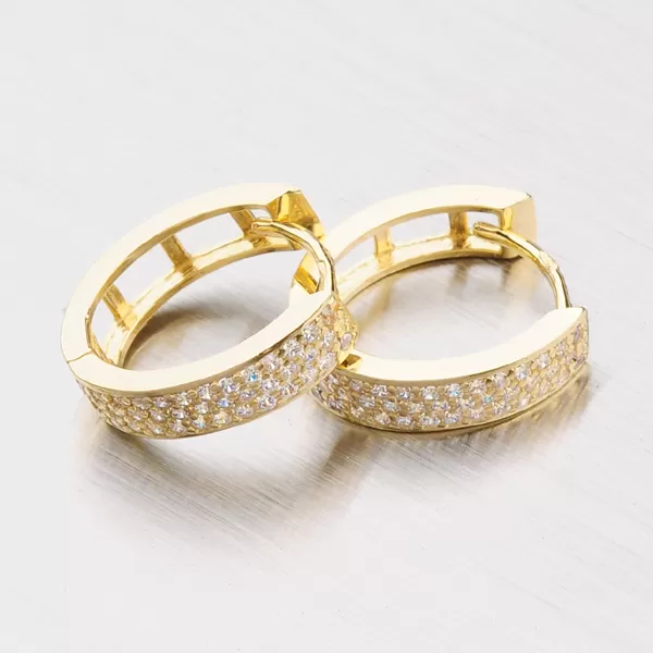 Zlaté ovály so zirkónmi 143-1845