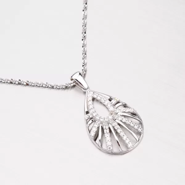 Strieborný prívesok v tvare slzy ZS-006P-OKS