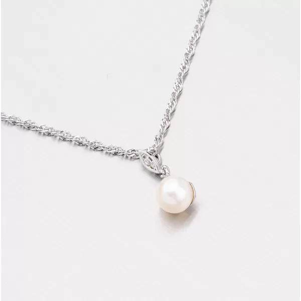 Prívesok s perlou z bieleho zlata 115-4110