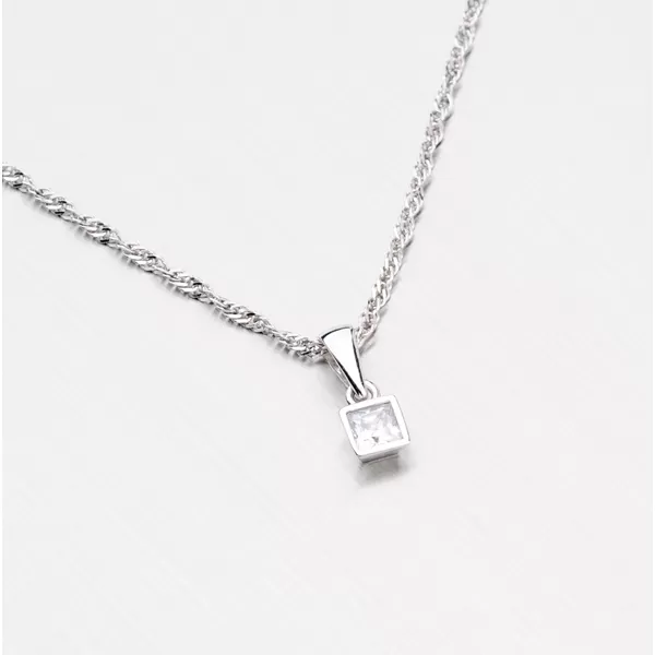 Prívesok so zirkónom z bieleho zlata 687-0420