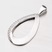 Strieborný prívesok so zirkónmi ZS-041-OKS