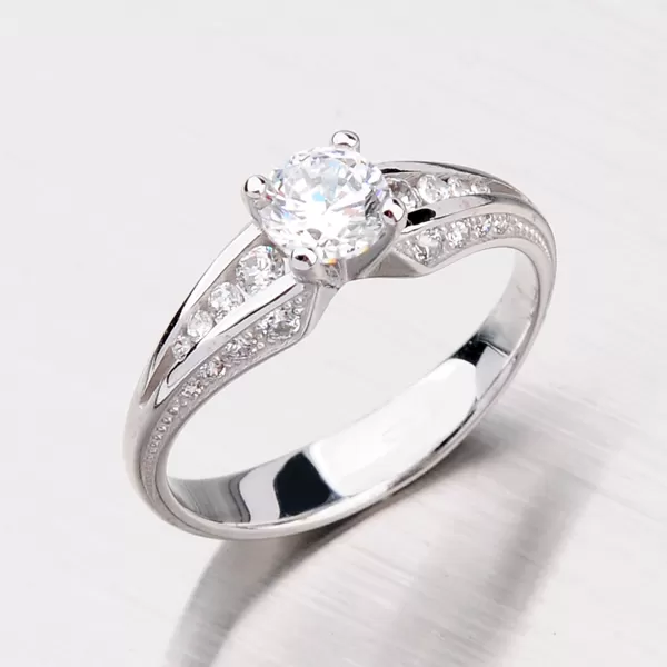 Dámsky prsteň z bieleho zlata so zirkónmi GZ2103B