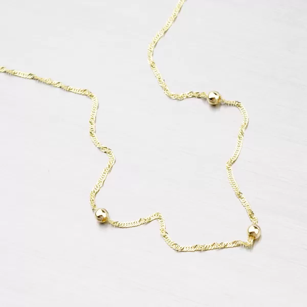 Zlatá retiazka Lambada s guličkami 45-1714