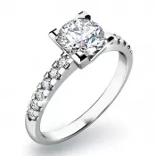 Zásnubný prsteň biele zlato 585/1000 prírodný diamant 0,144 ct G/SI ZP-10804D